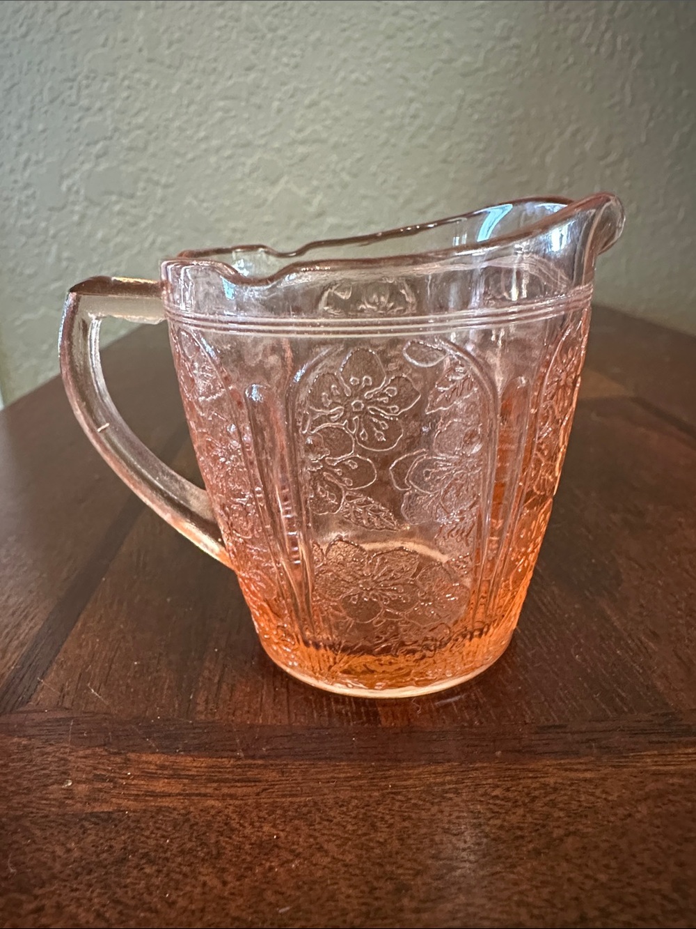 VTG 1930’s Jeannette Pink Cherry Blossom Child’s Toy Creamer Depression Glass